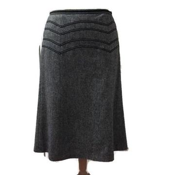 OASIS Skirt | Grey Wool | Size UK10 EU36 Womens Ladies
