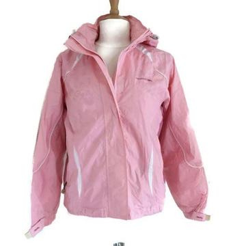TRESSPASS Ladies Girls Waterproof Windproof Jacket Hooded Pink Size S