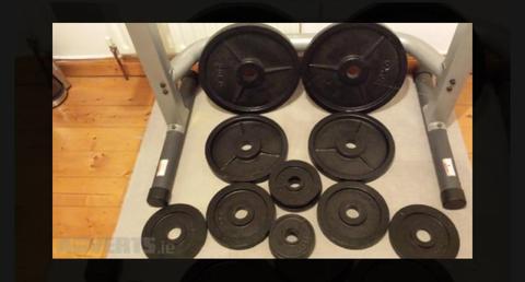 Squat rack, Olympic bar 115kg plate set for sale. High quality. Ono