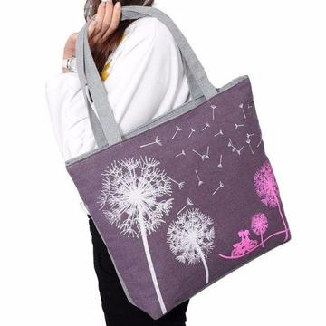 Woman's Canvas Shoulder Zipper Handbag (new)