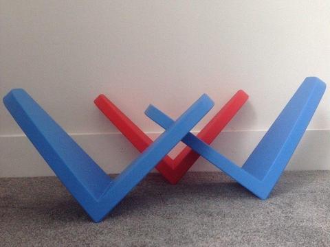 3 v shaped ikea shelves