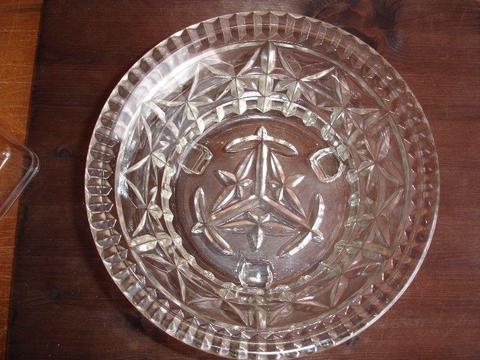 Sowerby Art Deco/ Vintage pressed glass 3 Footed Glass Bowl