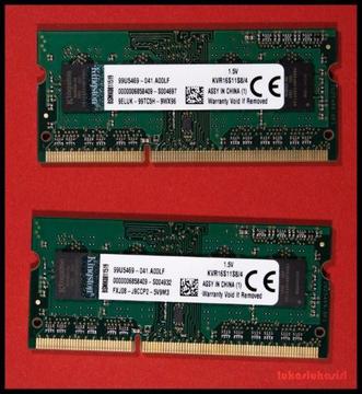 Laptop RAM DDR3 PC-12800 2X4GB