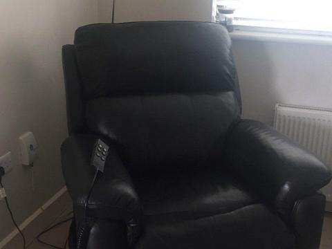 Black Leather Recliner with remote control