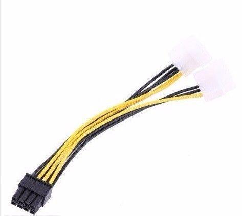 PCI Express Adapter 4PINx2 TO PCI-E 8PIN Male Power Cable Adapter 16cm for video cards