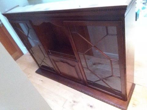Solid Mahogany Cabinets with glass doors x 2 BARGAIN!!