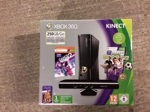 Xbox 360 incl kinect plus 1 controller and games