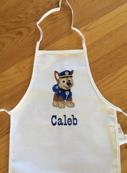 Kids Embroidered Character Aprons