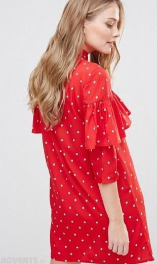 Red Polka Dot Mini Dress - Never worn!
