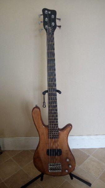 Warwick 5 string streamer bass guitar