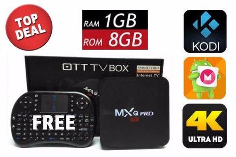 MXQ Pro 1/8GB Android TV Box + FREE Keyboard