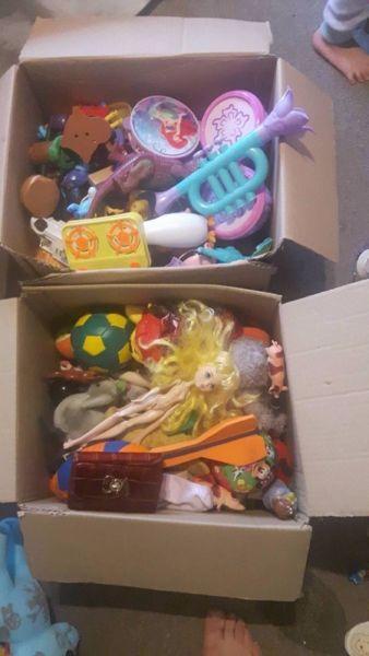 2 boxes of toys
