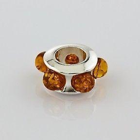 Sterling Silver Pandora Style Beads with Amber
