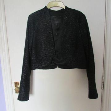 COAST black/metallic cropped jacket -size 14 UK/10 US/42 EU