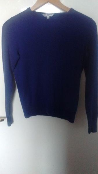 L.K Bennett 100% Merino wool Regal blue crew neck sweater - Size M