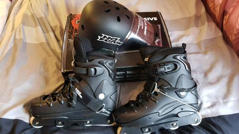 Rollerblades size 11 + Helmet only used for 20 minutes