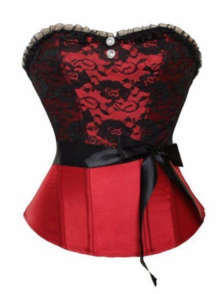 BONED LACE OVERLAY CORSET s/xl