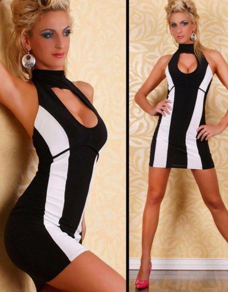 BLACK AND WHITE STRIPE DRESS m or large