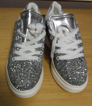 New silver glitter sneakers
