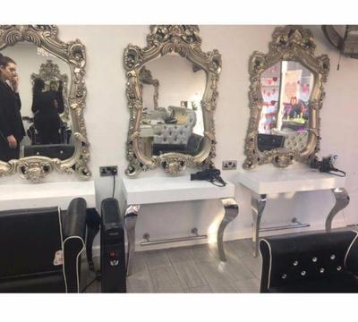 Brand NEW mirror styling station unit dress out furniture chairs hairdressing backwash basin unit