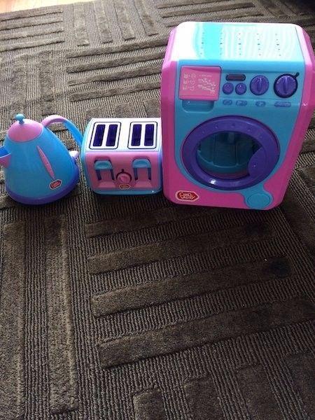 Toys - wash machine, toaster, kettle