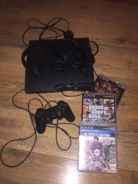PS3- controller, games and headset