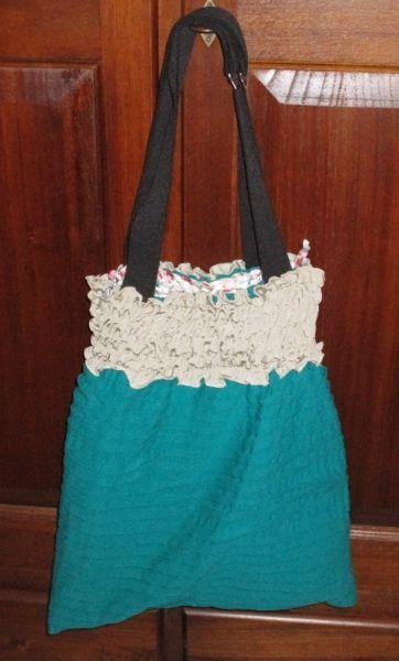 Green handmade bag