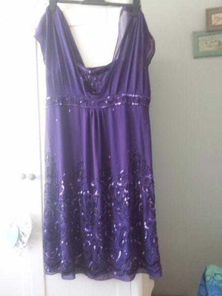 Stunning Purple Chiffon, beaded dress