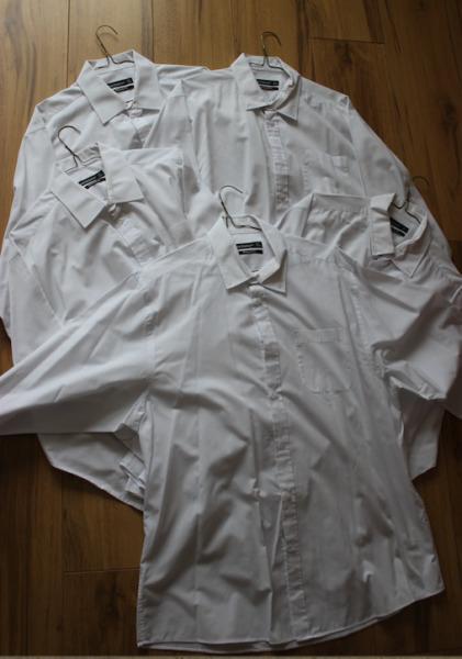5 x white long sleeved shirts