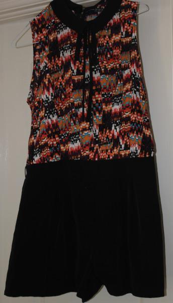 Black & Multi colour shorts jumpsuit - size 14