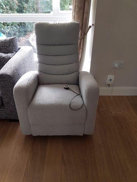 Grey Fabric Power recliner chair