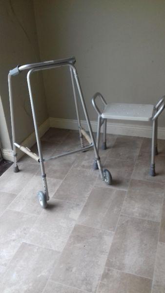 zimmer frame and shower seat