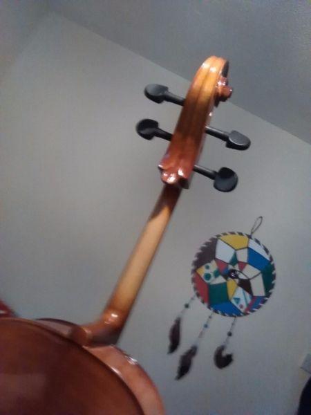 Full size Valencia cello, soft case, bow and resin