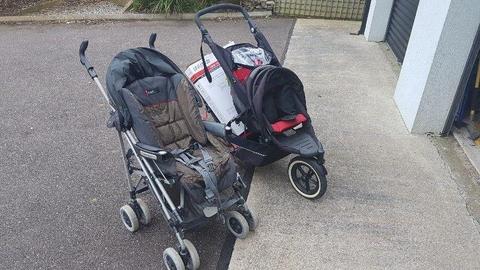 Buggies - Phil and Teds double buggy + Mamas and Papas single buggy