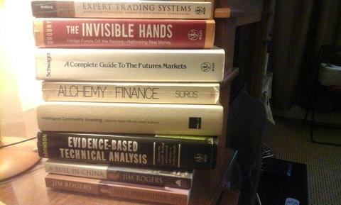 Collection of 8 classic trading and investing books (Wolberg, Drobny, Soros, Rogers, ...)