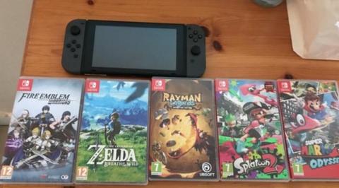 Nintendo Switch + 5 games for sale
