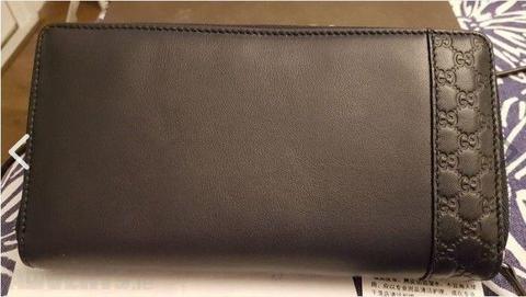 Genuine Gucci leather wallet guccissima trim (307993-A8WQN-4009)