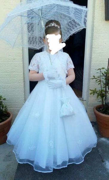 Girls White Communion Dress & Accessories ( Alexander Bridal Communion Collection)