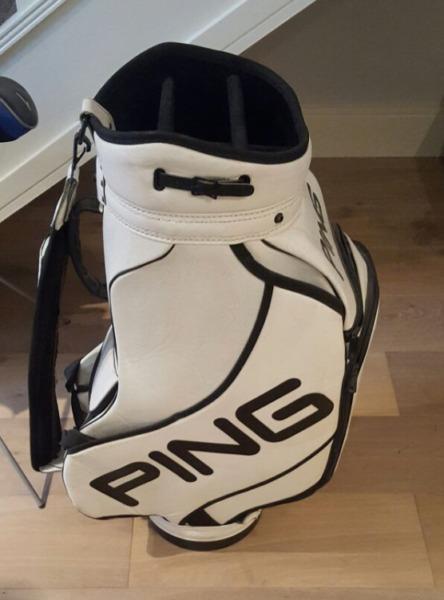 White & Black Ping Golf Touring Bag