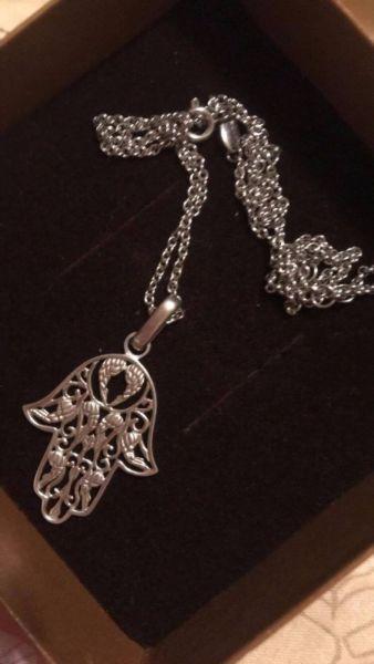 Hamsa Silver Necklace