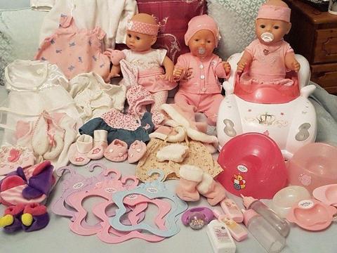 Baby born dolls / car/ clothes great condition