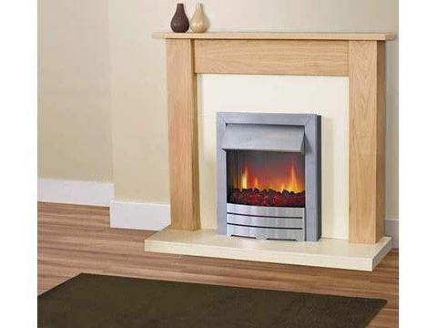 Electric fireplace suite UNUSED (Oak & ivory)