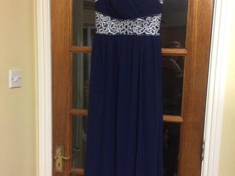 Formal full length dark blue dress. Excellent condition