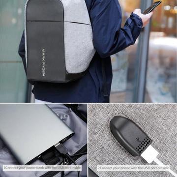 High Tech USB Port Tamper Proof Multi-function Backpack