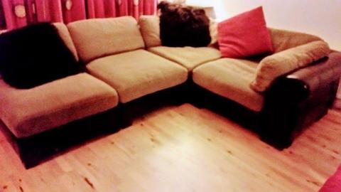 Corner couch modular sections and footstool