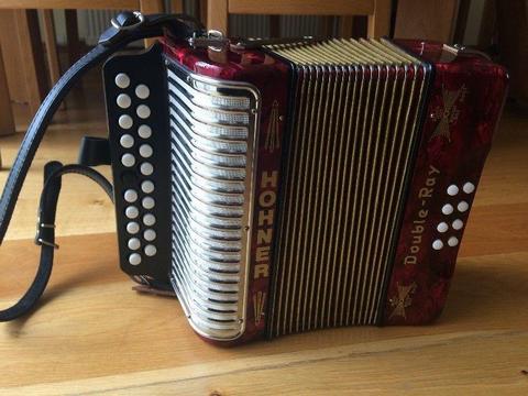 2 Row Hohner Black Dot Accordion For Sale