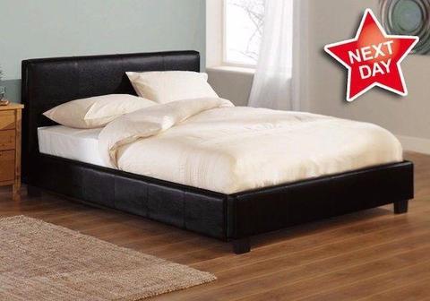 Double Leather Bed Frame