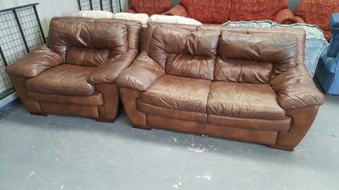Brown Leather Suite - can deliver
