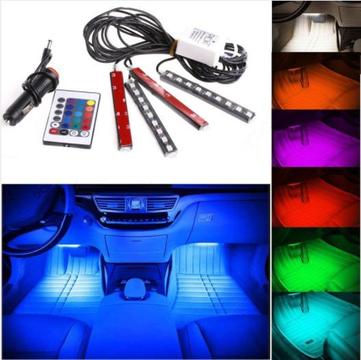4PCS 16 Colors LED Strip Light for Car Decoration