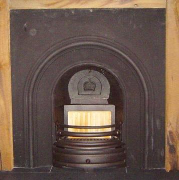 Black Cast Iron Fireplace Insert with vent door